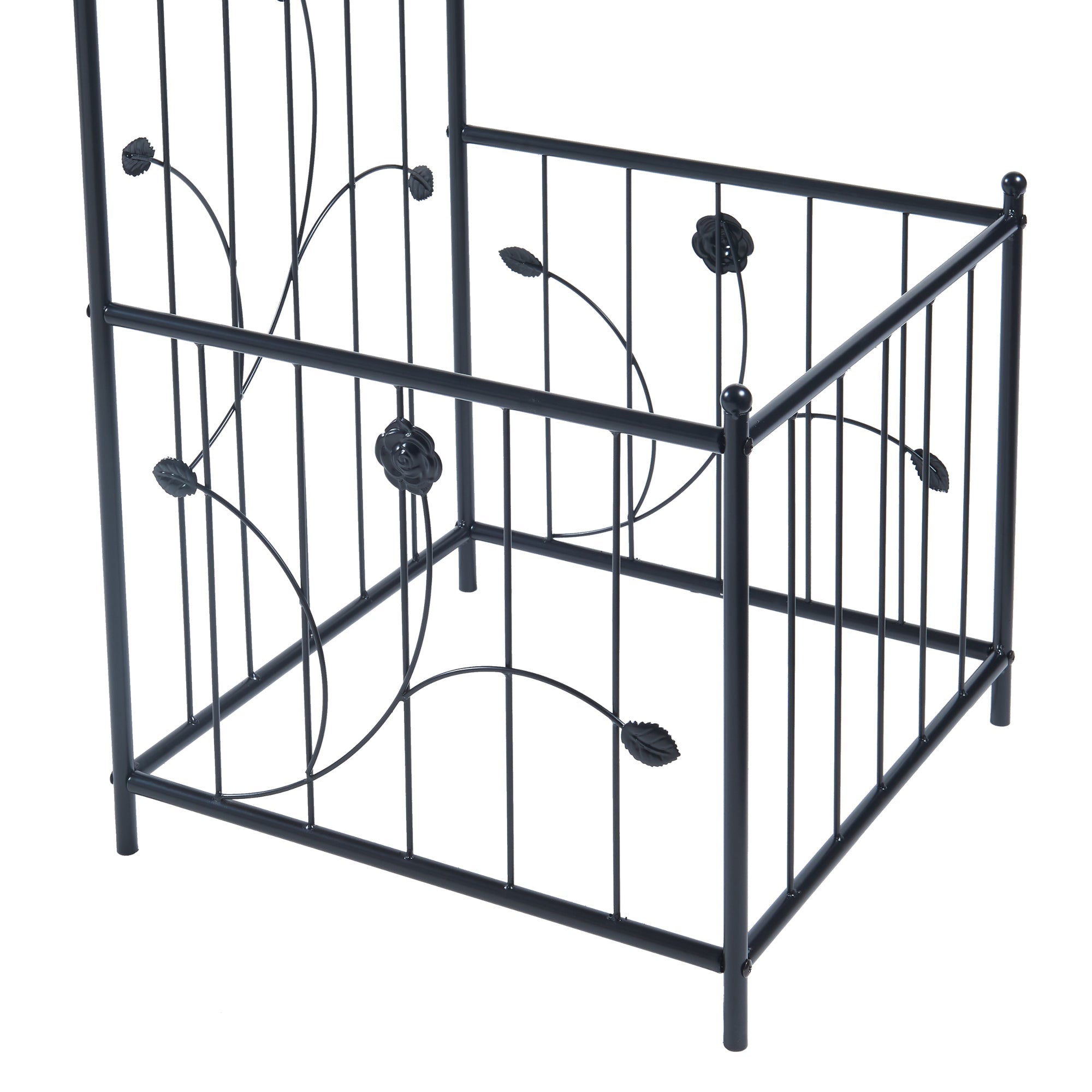 Arco per roseto 220 x 202 x 50 cm con fioriere in acciaio nero 03_0008858