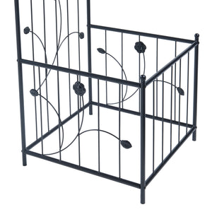 Arco per roseto 220 x 202 x 50 cm con fioriere in acciaio nero 03_0008858