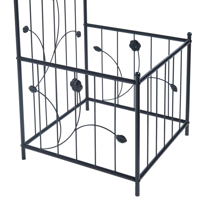 Arco per roseto 220 x 202 x 50 cm con fioriere in acciaio nero 03_0008858