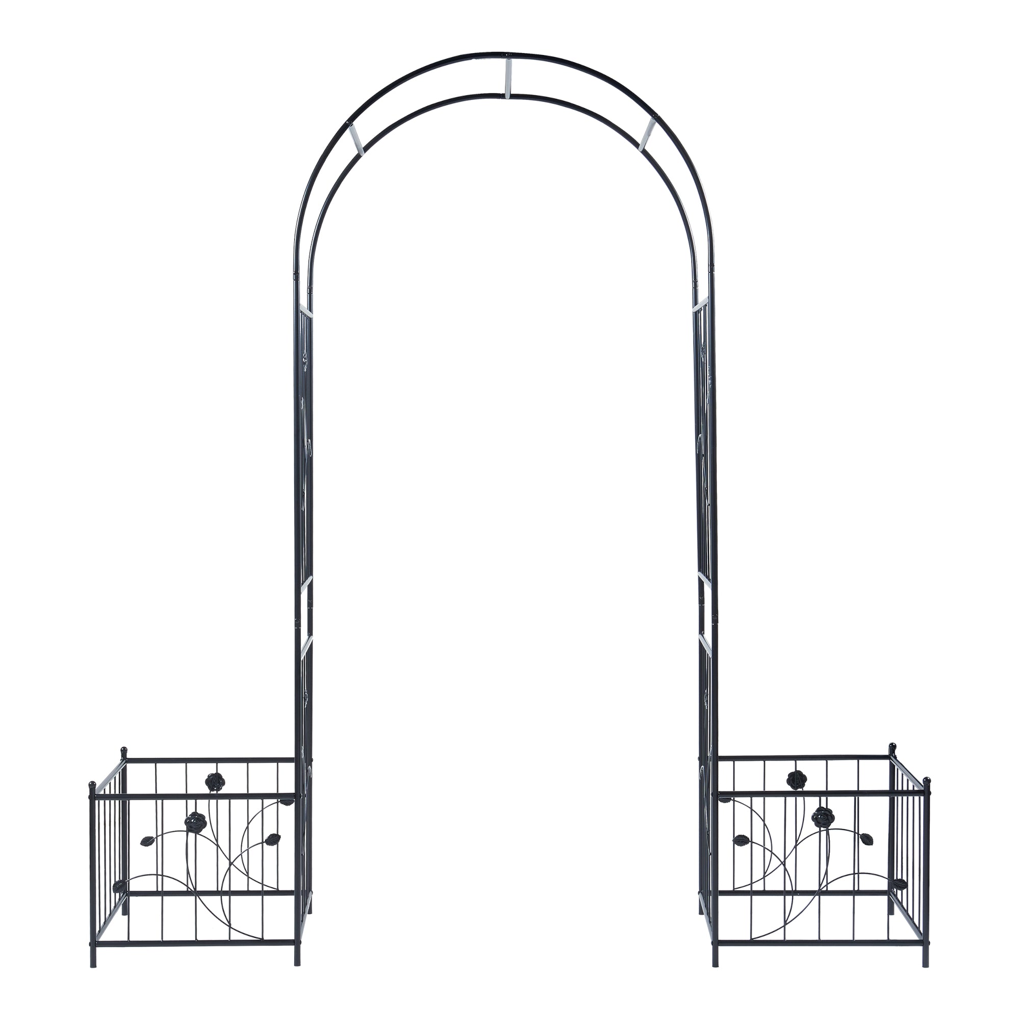 Pergola Arcuata Barisciano con Recinti per Piantare - Nero casa.pro