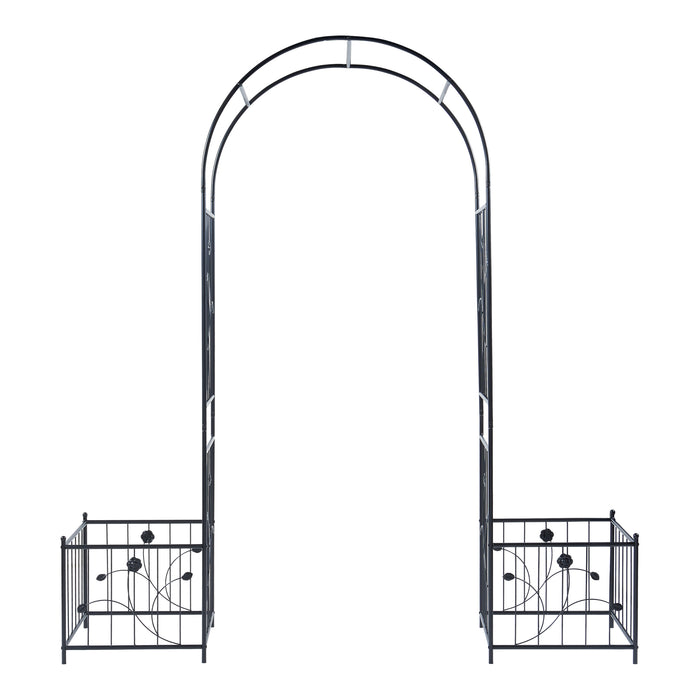 Pergola Arcuata Barisciano con Recinti per Piantare - Nero casa.pro