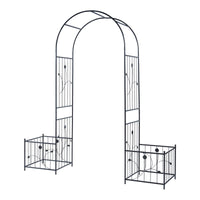 Pergola Arcuata Barisciano con Recinti per Piantare - Nero casa.pro