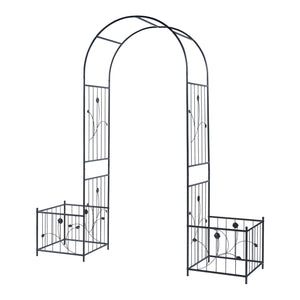 Pergola Arcuata Barisciano con Recinti per Piantare - Nero casa.pro