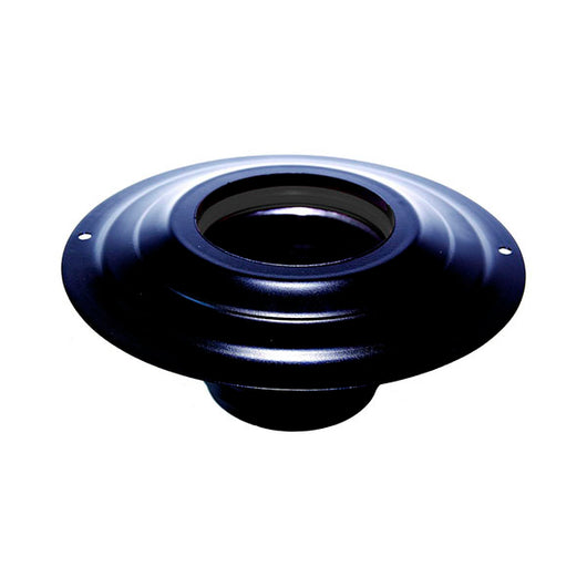 Rosone  con tronchetto DN  100 mm  d. esterno 230 mm. in acciaio inox verniciato nero per stufa a pellet o legna tubo nero  ce Made in Italy