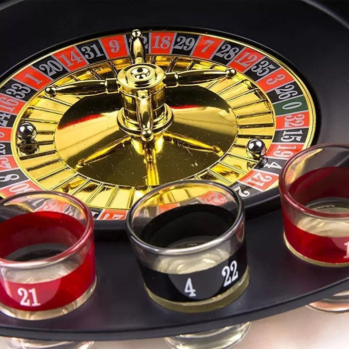 Roulette alcolica con 16 bicchierini gioco d'azzardo da tavolo per adulti MB-34