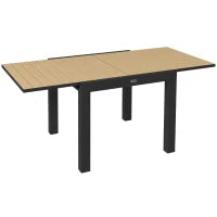 Tavolo da Giardino Allungabile per 4-6 Persone con Piano a Doghe, in Alluminio, 81/162x80x75 cm, Giallo