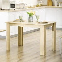 Tavolo da Pranzo Moderno con Ampio Piano per 4-6 Persone in Legno, 120L x 69l x 75H cm, Rovere