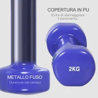 Manubri Pesi, Set Manubri Palestra da 10kg con Valigetta 4 Paia di Manubri Colorati (2x0.5kg, 2x1kg, 2x1.5kg, 2x2kg)