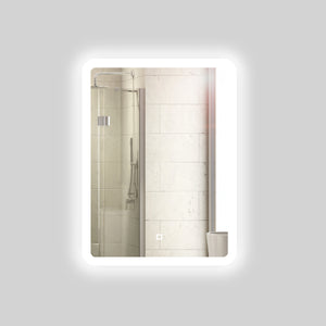 Specchio 5 mm rettangolare led interruttore touch alluminio mdf bagno *** misure 50x70 cm, tonalità standard 6000-65...