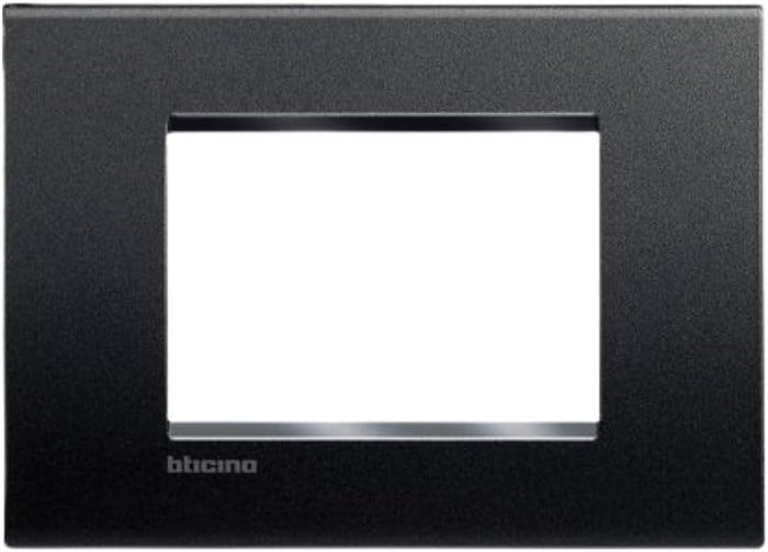 Bticino placca living light antracite completa supporto 3 posti tecnopolimero