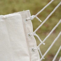 Sedia Sospesa a Dondolo da Interno ed Esterno in Tessuto con Nappe, 90x50 cm, Crema