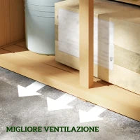 Casetta da Giardino i Legno a 4 Ripiani con Anta a Persiana, 87x46.5x160 cm, Giallo e Verde