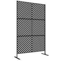 Divisore da Giardino, Design con Forme Geometriche, Metallo, 122 x 45 x 198 cm, Nero