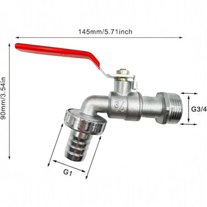 Rubinetto Esterno universale da giardino, 1/2"/3/4 " rubinetto da giardino 90010 1/2"