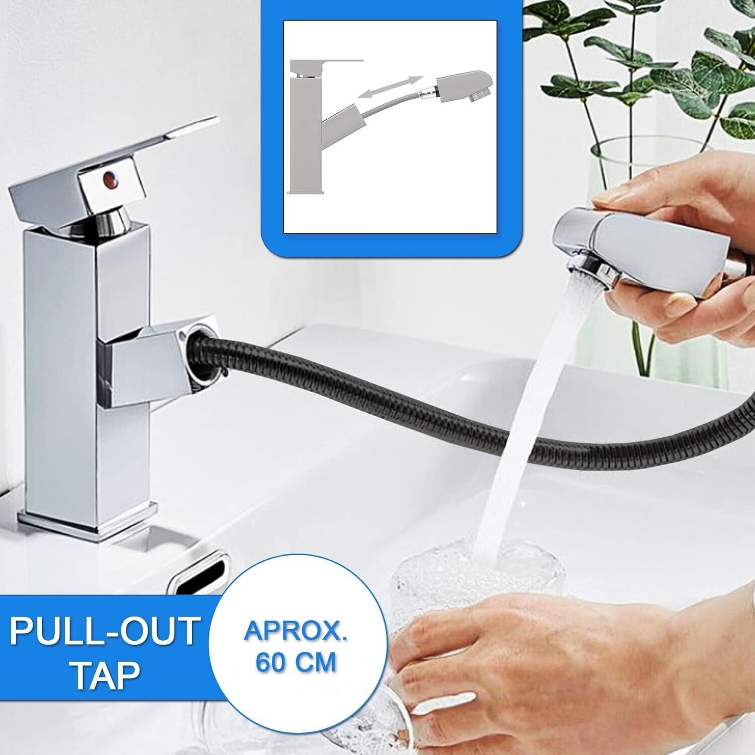 Rubinetto Miscelatore Monocomando Lavabo bidet con doccetta estraibile 59954