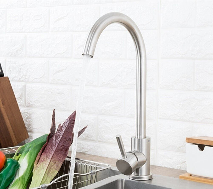 Rubinetto Miscelatore Monocomando Lavello Cucina Canna Alta Satinato 52812