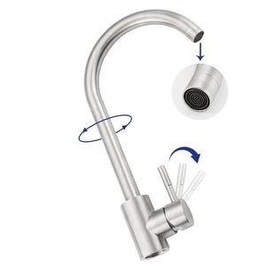 Rubinetto Miscelatore Monocomando Lavello Cucina Canna Alta Satinato 52812