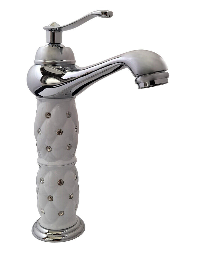 Rubinetto Miscelatore monocomando bagno lavabo lavello con strass 52156