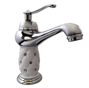 Rubinetto Miscelatore monocomando bagno lavabo lavello con strass 52155