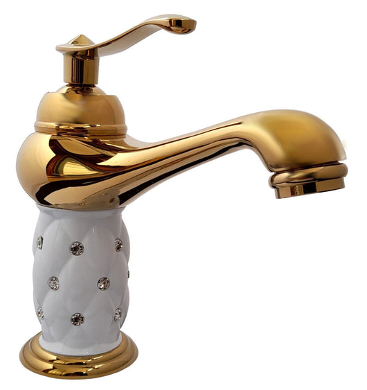 Rubinetto Miscelatore monocomando bagno lavabo lavello  oro 52149