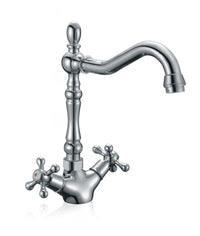 Rubinetto miscelatore cucina canna alta stile retro vintage ottone cromato 61075