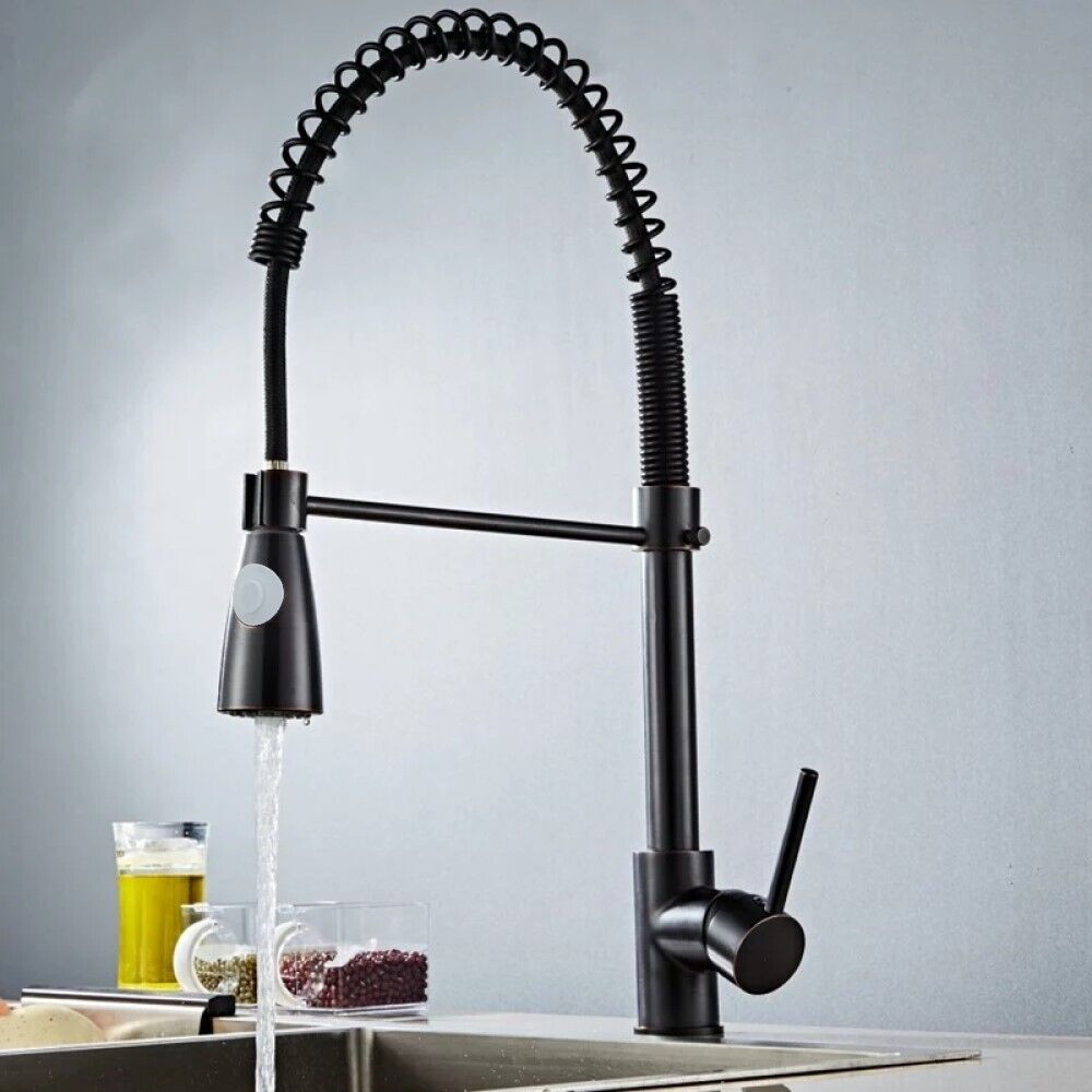 Rubinetto miscelatore cucina con doccetta a molla lavello isola canna alta 87465