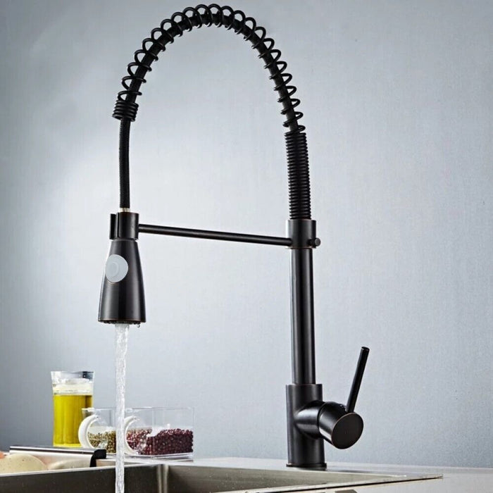 Rubinetto miscelatore cucina con doccetta a molla lavello isola canna alta 87465