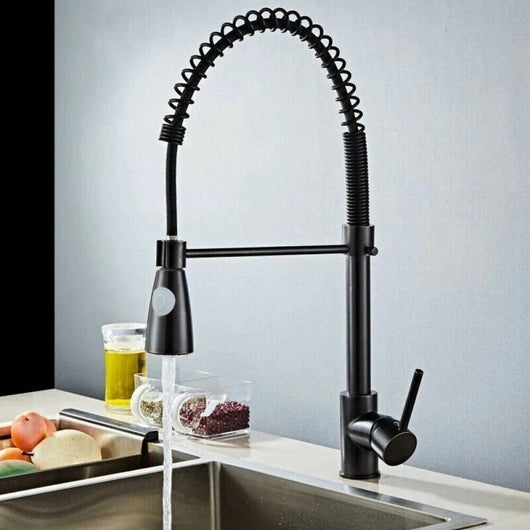 Rubinetto miscelatore cucina con doccetta a molla lavello isola canna alta 87465