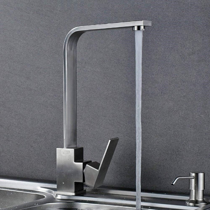 Rubinetto miscelatore in acciaio inox satinato canna alta lavello cucina 52690