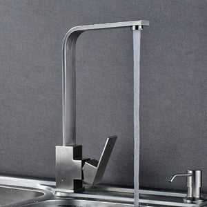 Rubinetto miscelatore in acciaio inox satinato canna alta lavello cucina 52690