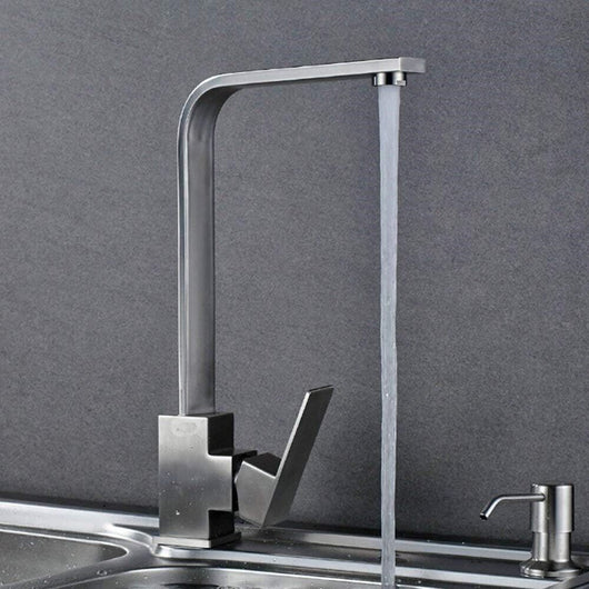 Rubinetto miscelatore in acciaio inox satinato canna alta lavello cucina 52690