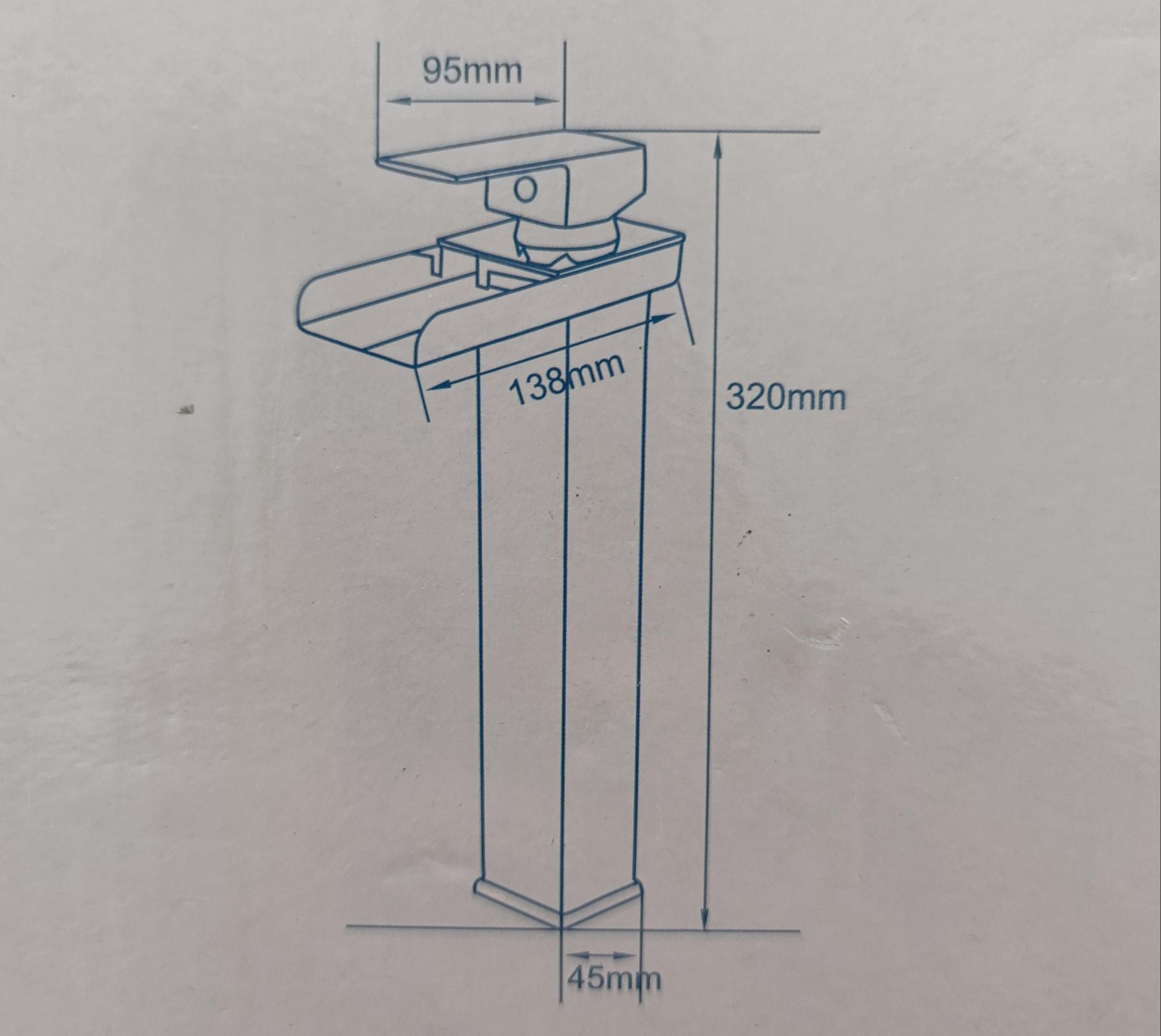 Rubinetto miscelatore lavabo bagno a cascata con piletta acciaio cromato 87397