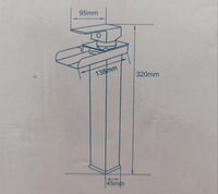 Rubinetto miscelatore lavabo bagno a cascata con piletta acciaio cromato 87397