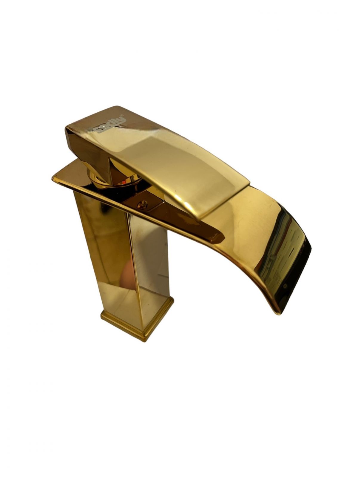 Rubinetto miscelatore lavabo bagno a cascata con piletta effetto oro Art.79565