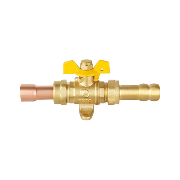 Rubinetto valvola gas RAME 16 portagomma tubo 18  bianco GPL metano  GAS