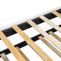 Letto imbottito 90x200 cm con letto estraibile, senza materasso, Bianco