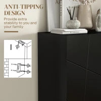 Scarpiera Moderna per 15-20 Paia di Scarpe, Ripiani Regolabili e Chiusura Ammortizzata, Nero