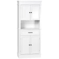 Credenza da cucina buffet armoire multi-rangement 2 armadi 2 porte cassetto nicchia MDF pannelli di particelle E1 bianco