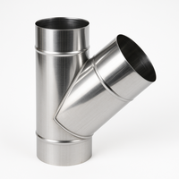 Raccordo braga 135° mono parete metallica spessore 0,5 mm canna fumaria *** misura Ø 180 mm, confezione 1