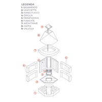 Camino a legna prefabbricato con focolare in ghisa aperto rot100tgh esagonale