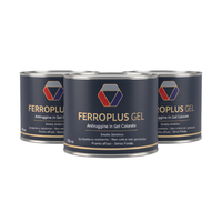 Kit 3 pezzi ferroplus gel smalto sintetico antiruggine biancoperla 750 ml