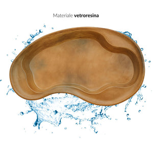 Laghetto in vetroresina modello maldive interrare dimensioni cm 350x225x60 litri 2400