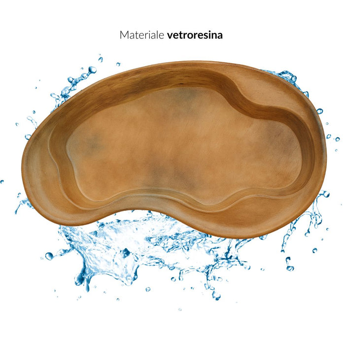 Laghetto in vetroresina modello maldive interrare dimensioni cm 350x225x60 litri 2400