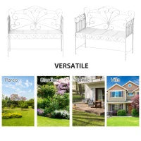 Panchina da Esterno a 2 Posti , Panchina Biposto da Giardino Stile Romantico Ferro 113.5 x 50 x 96cm Bianco
