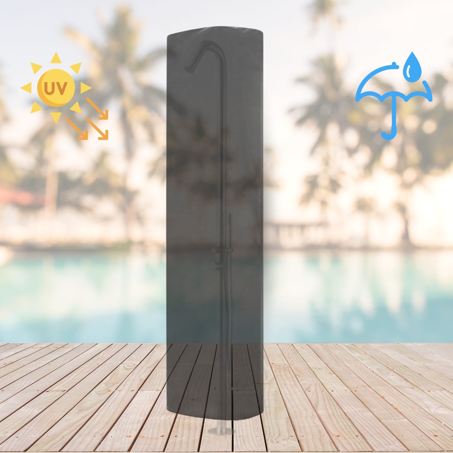 Custodia protettiva doccia esterna impermeabile antivento rivestimento anti uv *** modello leccio, confezione 1