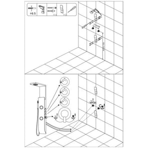 Colonna doccia tec alluminio bianco nero getti idro arredamento h150xl22 *** confezione 1