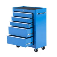 Carrello Porta Utensili Attrezzi Attrezzatura con Cassettiera Azzurro 61.5 x 33 x 82.5cm