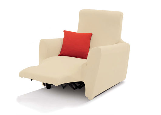 Copripoltrona Reclinabile Easy Long Sofa Cover In Tinta Unita - Poltrona - Panna 100