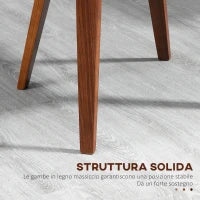 Set di 2 Sedie da Pranzo Stile Vintage Imbottite in Legno e Finta Pelle PU, Nero e Legno