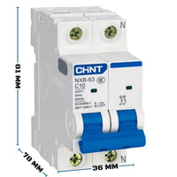 chint 296748 interruttore magnetotermico serie nxb-63s c10 1p+n 4,5ka
